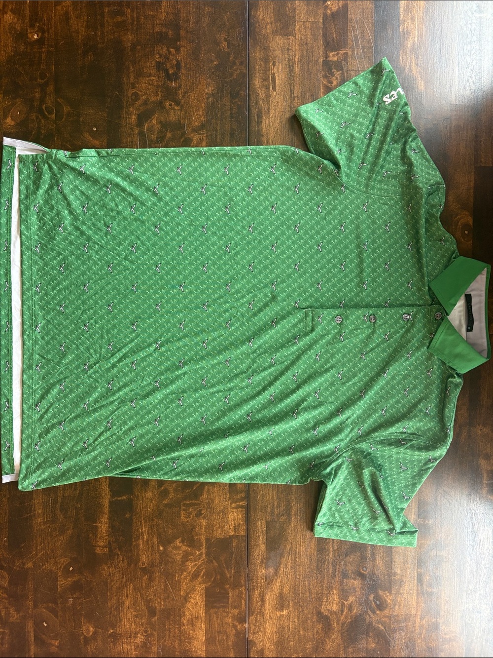 Greyson Green Short-Sleeve Polo with Subtle Print